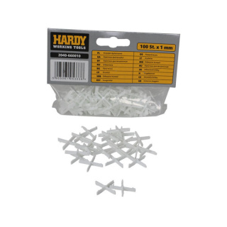 Krzyżyki do płytek Hardy 1mm 100 sztuk - glazura