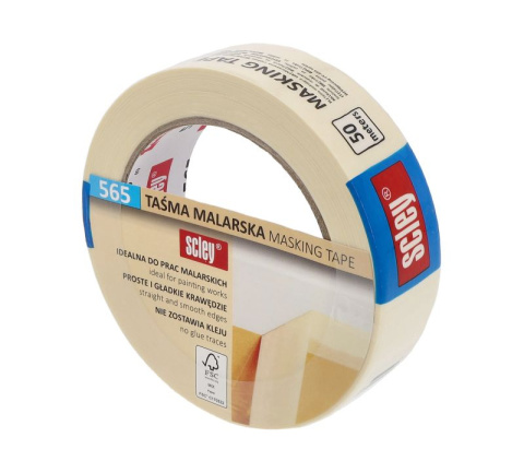Taśma maskująca Scley 30mm x 50m *565* do odcinania kolorów zdjęcie Taśma maskująca Scley 30mm x 50m *565* do odcinania kolorów zdjęcie