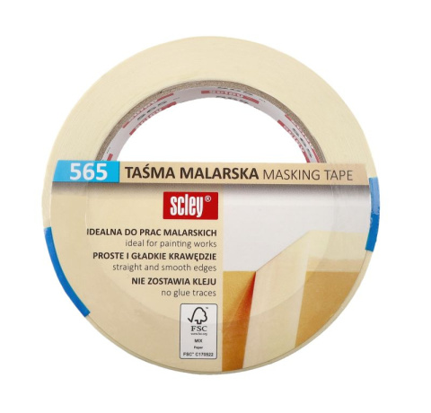 Taśma maskująca Scley 30mm x 50m *565* do odcinania kolorów zdjęcie 2 Taśma maskująca Scley 30mm x 50m *565* do odcinania kolorów zdjęcie 2